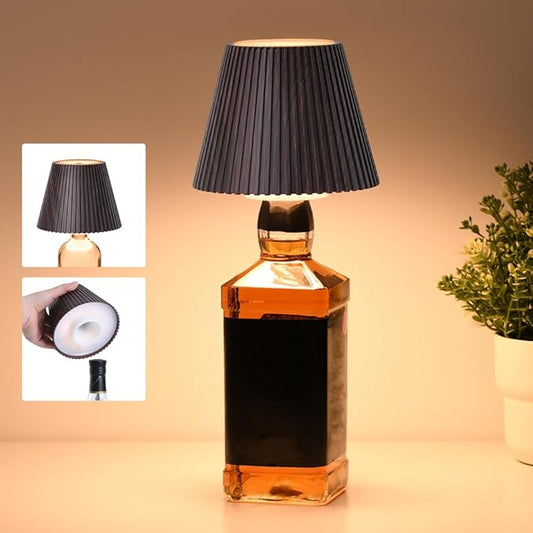 WILIT Wireless Bottle Lamp, 3-Level Brightness Cordless Table Lamp Shades, Touch Night Light for Nightstand, Battery Operated Light for Bedroom, Bar Decor&Living Room, Women Gifts, Mothers Day Gifts
