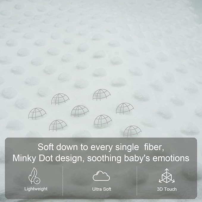 Baby Blanket for Boys Girls (Tent Printed, 30"x40") with Double Layer Dotted Backing Soft Plush Minky Blanket for Toddlers Newborn