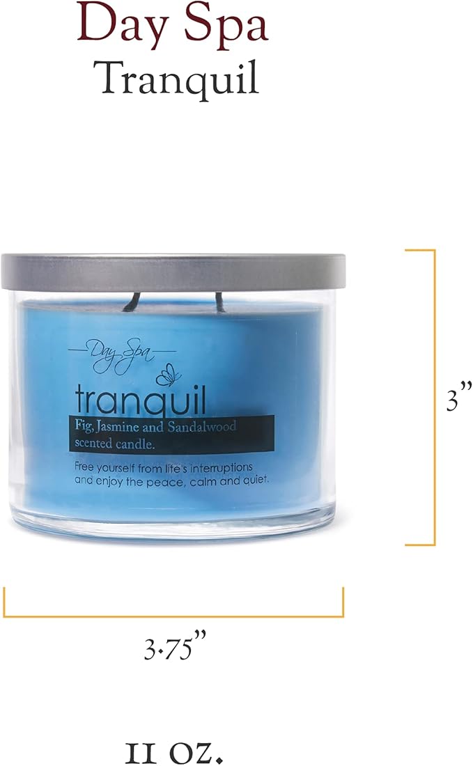 A Cheerful Giver Day Spa Tranquil Scented Candle - 11-Ounce Soy Candle with 55 hours Burn Time - Birthday Gift for Women