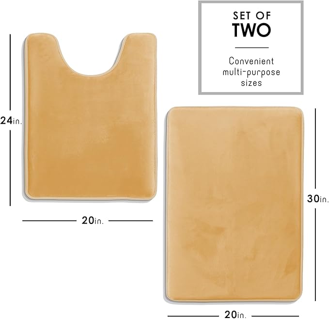 Clara Clark Bathroom Rugs, Velvet Memory Foam Bath Mat, Non-Slip Bath Rugs, Machine Wash, Dries Quickly, Ultra Soft Plush Bath Mats for Bathroom,