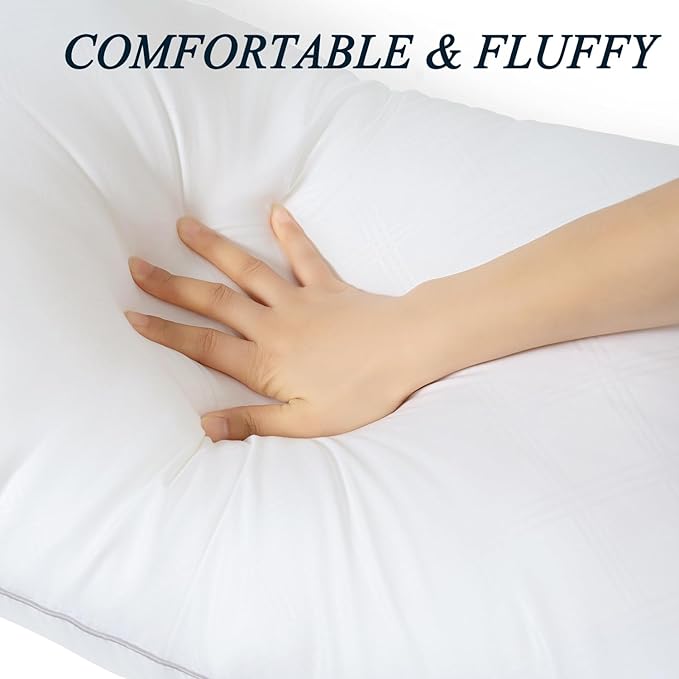 Pillows for Sleeping 2 Pack Bed Pillow Set of 2 for Side Back and Stomach Sleepers Down Alternative Filling Luxury Soft (White, Queen(2 Pack))