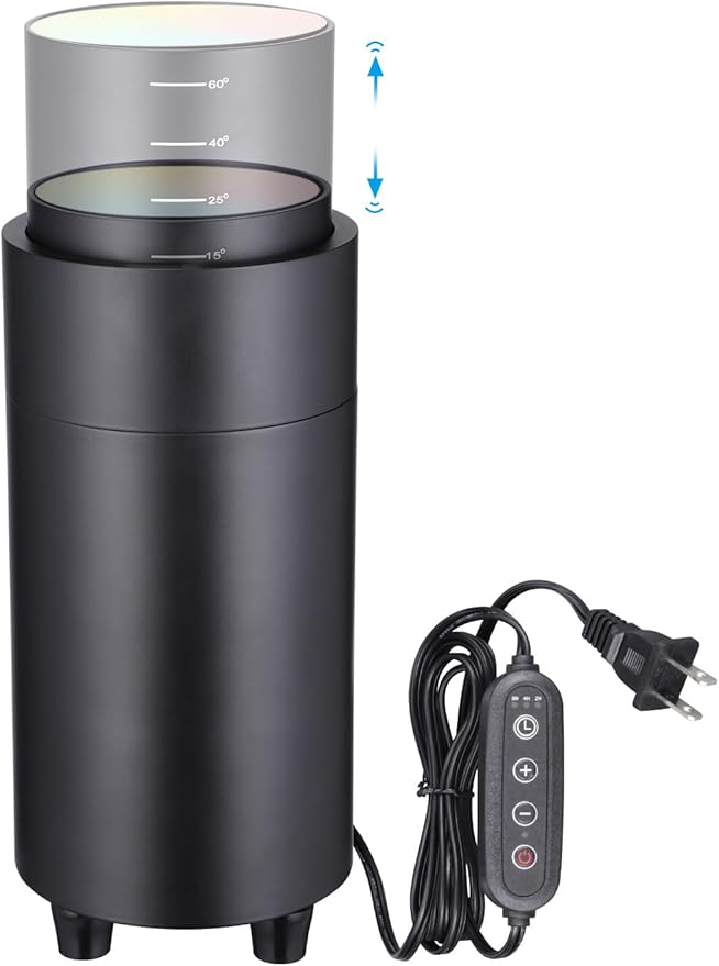 TORCHSTAR 5CCT Zoomable Uplighting Floor Can Light, 10.39 Inch Large Size, 1200LM Dimmable Indoor Spot Light with Auto ON/Off Switch, Integrated Adjustable Focus Lighting, 1800-5000K, Black
