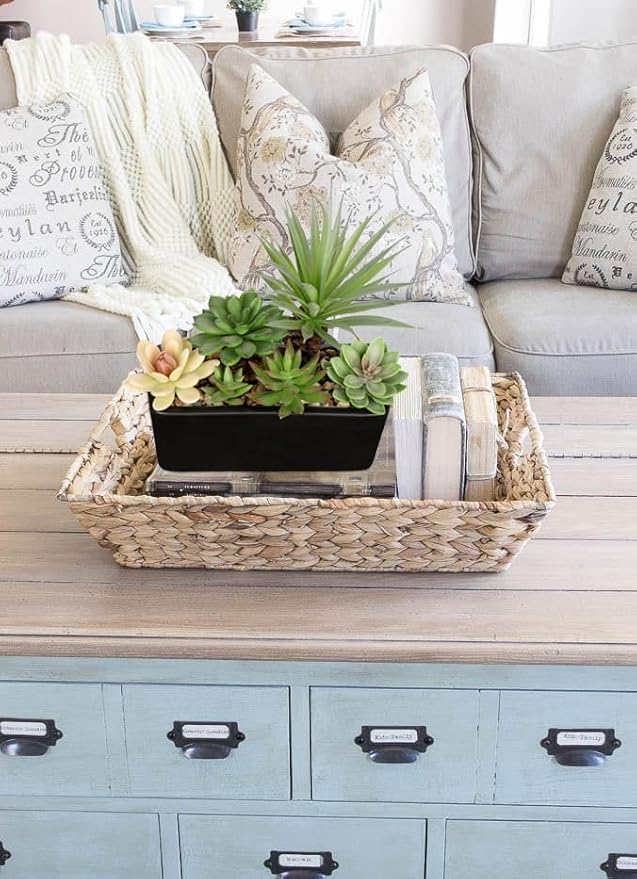 Artificial Succulents Plants in Black Ceramic Planter Assorted Faux Succulents in Pots Arrangement 8.7" Fake Succulent Potted Plant for Home Office Desk Bathroom Shelf Living Room Indoor Outdoor Decor