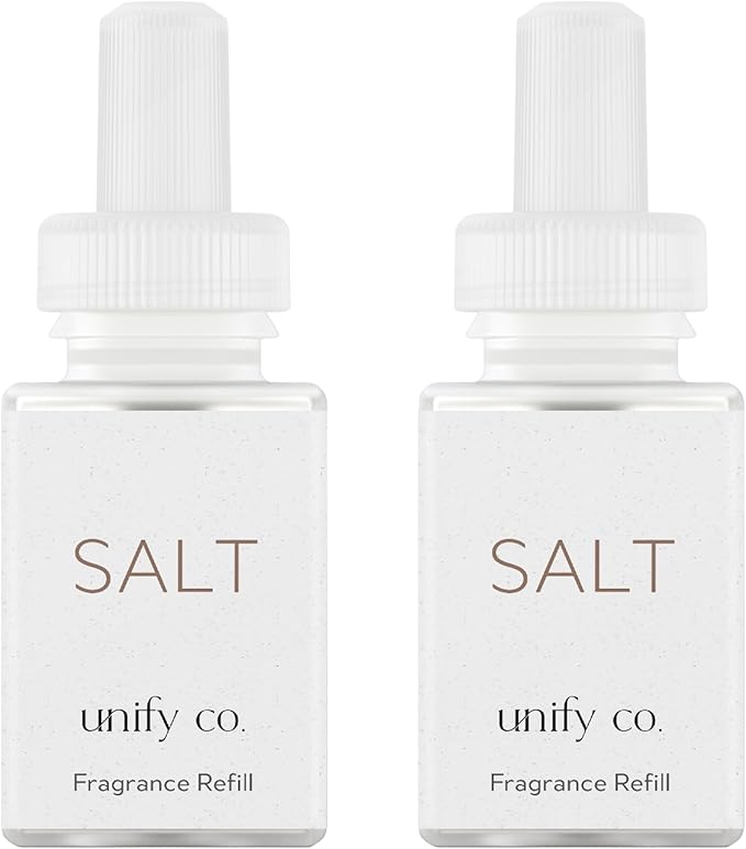 Pura & Unify Co. Home Scent Refill - Smart Home Air Diffuser Fragrance - Up to 120-Hours of Premium Fragrance per Refill - Clean & Safe Diffuser - Household Essential - 2 Pack, Salt