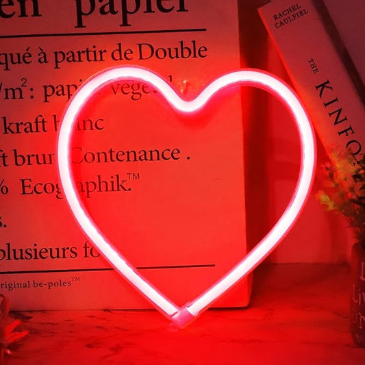 Heart Neon Signs Valentine’s Day Lights, Love LED Signs USB/Battery Operated Night Lights for Home, Wall, Mother’s Day, Wedding, Christmas Decor-Heart(Red)