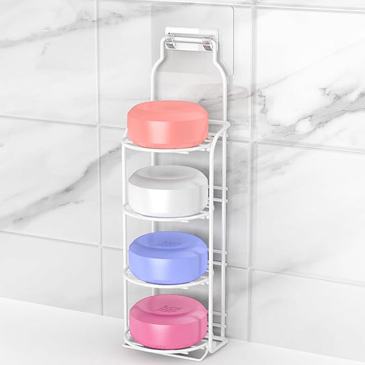 Shower Soap Shampoo Bar Holder, Self Adhesive&Freestanding Draining Soap Caddy for Bathroom Wall Accesories, Apartment Essentials Decor
