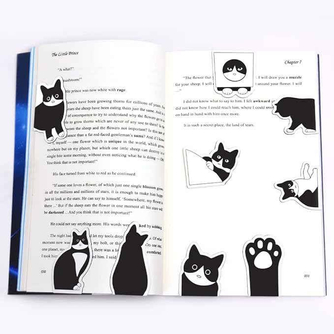 UpUDo 12 Pack Magnetic Bookmark, Book Marker Clip for Teachers, Students, Book Lovers, Printing on 2 Side