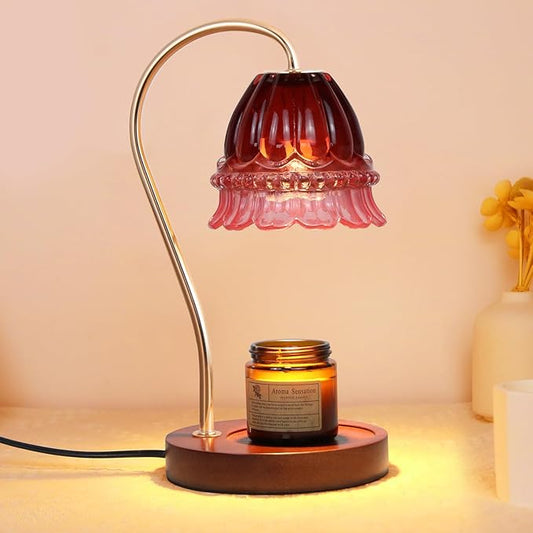 Candle Warmer Lamp with Timer Electric Candle Warmer Lamp Adjustable Height Candle Warmer Dimmable Wax Warmer Lamp Jar Candles with 2 Bulbs for Home Decor & Office