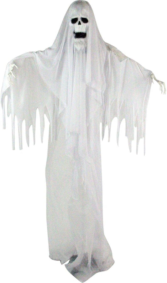 Haunted Hill Farm Life-Size Scary Talking Ghost Animatronic with Touch Activated Lights and Sound, Battery Operated Indoor or Covered Outdoor Decoration, Creepy Halloween Prop