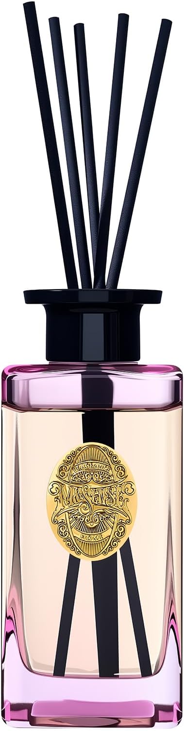 M&SENSE 10.14 oz Large Reed Diffuser | Gardenia Scent Oil Diffuser with Sticks |Long Lasting Non-Toxic Essential Oil |Reed Diffuser for Bathroom Shelf Decor