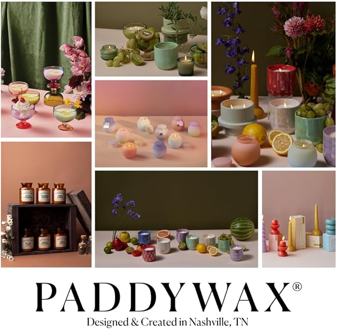 Paddywax Retro Glass Realm Collection Reed Diffuser, 4-Fluid Ounces, Pink - Dusk