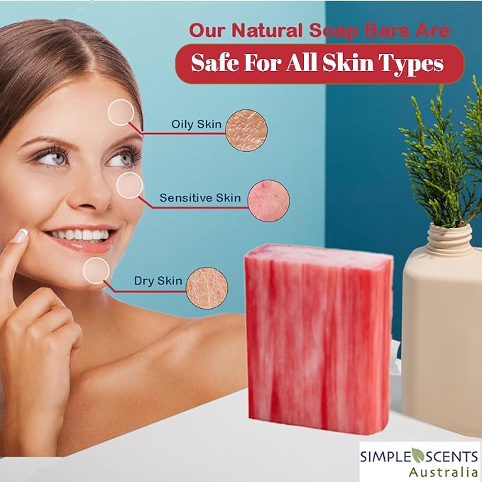 Melon Strawberry Scented Natural Soap Bars (12 Bars), 3.5oz Moisturizing French Triple Milled Soap Bars Enriched with Shea Butter - Pure Plant Oil Bath & Body Soap Bars