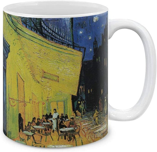 MUGBREW Classic Art Cafe Terrace At Night Vincent Van Gogh Ceramic Coffee Mug Tea Cup, 11 OZ