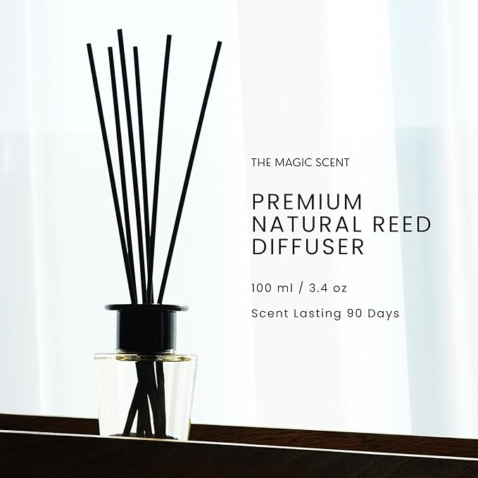 Mahogany & Teakwood Reed Diffuser for Home - Luxury Scent Diffuser with Premium Fiber Reeds for Lasting Gentle Dispersal - Natural, Toxin-Free Aroma Inspired by Ambercrombie & Fitch