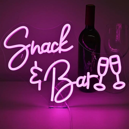 Snack Bar Neon Sign Led Neon Signs For Wall Decor for Wall Decor Light Up Signs for Bedroom Home Beer Bar Club Man Cave Party Decorations Gifts
