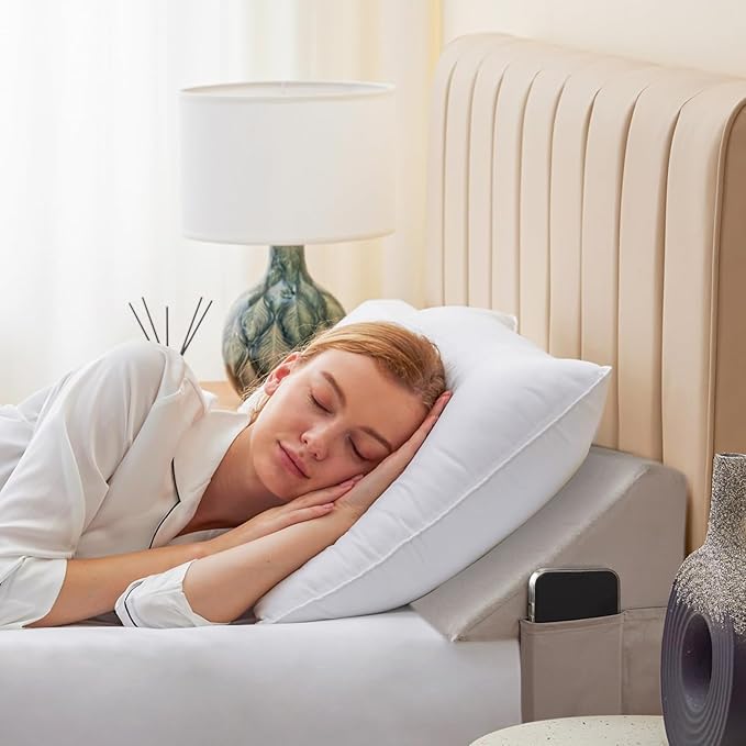 King Bed Wedge Pillow for Headboard, Foam Headboard Pillow, Bed Gap Filler, Mattress Wedge, Mattress Gap Filler King - Fill The Gap (0-7") Between Headboard and Mattress (Gray, 76"x10"x6")