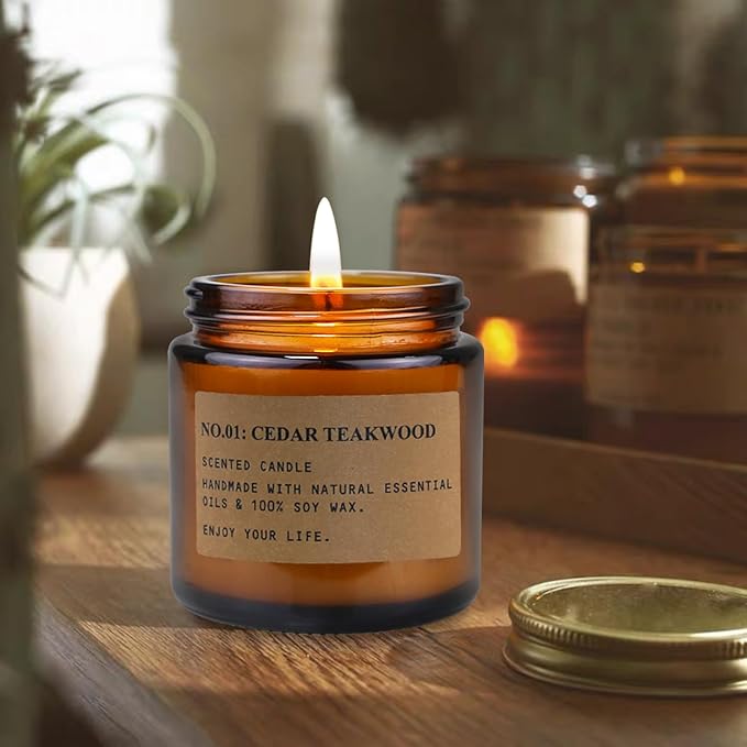 8 Pack Candles for Home Scented, Aromatherapy Jar Candle Gifts for Women, Natural Soy Wax Amber Candle Set, Scented Candles Set for Birthday Valentine Mother's Christmas Day Present