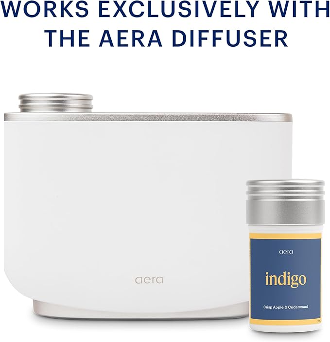 AERA Indigo - Essential Oil for Home - Crisp Apple and Cedarwood Fragrance - Notes of Citrus, Jasmine and Sandalwood- Scent Refill - Works with The Diffuser