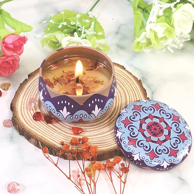 Naimo 4 Pack Scented Candles Long Lasting Soy Wax Aromatherapy Candle for Home Bath Spa Yoga Birthday Gift Set