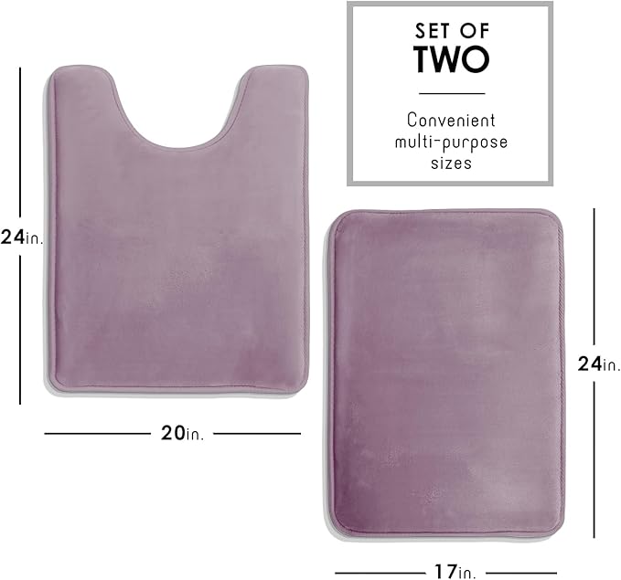 Clara Clark Bathroom Rugs, Velvet Memory Foam Bath Mat, Non-Slip Bath Rugs, Machine Wash, Dries Quickly, Ultra Soft Plush Bath Mats for Bathroom,