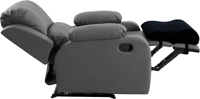 HOMBYS Extra Large Recliner Leg Pillow, Memory Foam Foot Rest Cushion Wave Shape Recliner Footrest Extender, Multi Purpose Back & Lumbar Support Pillow for Recliner, Bed, Sofa Couch, Black