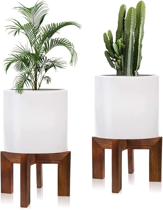 2 Pack Wood Plant Stand Indoor Holders for Plants, Sturdy Flower Pot Stands Plants Shelf, Wooden Stool for Patio Plant Stand, Fit 5-18 Inch Variety Flower Pots, Easily Assemble