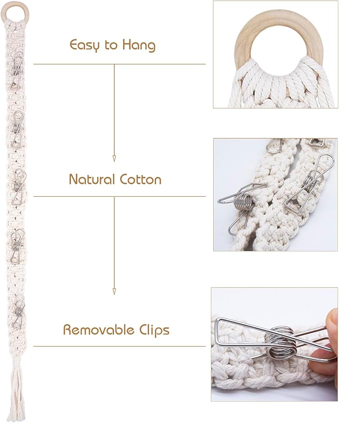 Hand Woven Macrame Hat Hanger Cap Rack - Boho-Style Hat Holder for Wall - Baseball Cap Organizer for Wall Hanging - Stylish and Practical Hat Storage Solution