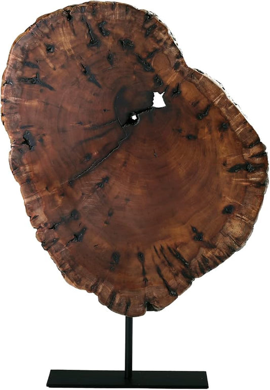WELLAND Irregular Date Tree Sculpture, Wood Tabletop Sculpture Collectible Decoration for Home Office Decor, Approximate Size Over 10.23 x 11.02 x 1.57 Inches