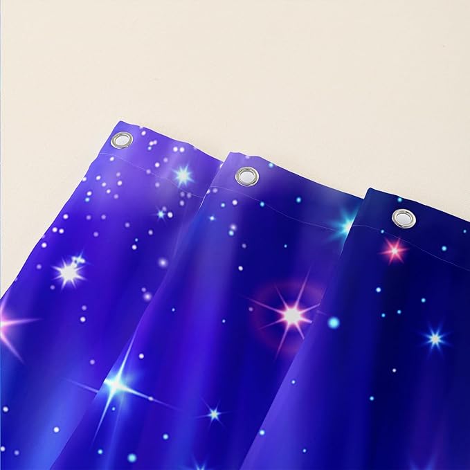 AILONEN Mermaid Shower Curtain for Bathroom,Blue Mermaid Star Girls Kids Bath Curtain 48" W*72" H,Beautiful Mermaid Decorative Waterproof Curtain with 12 Plastic Hooks