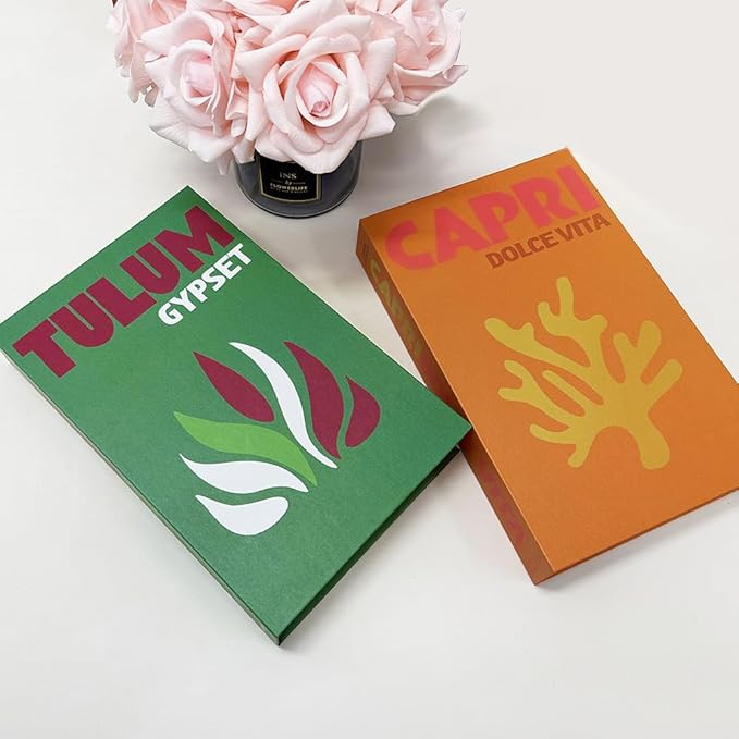 Preppy Room Decor Aesthetic,Coffee Table Books Decor,Preppy Books,Miami Book，Ddecorative Books for Home Decor Set of 3 (Green)