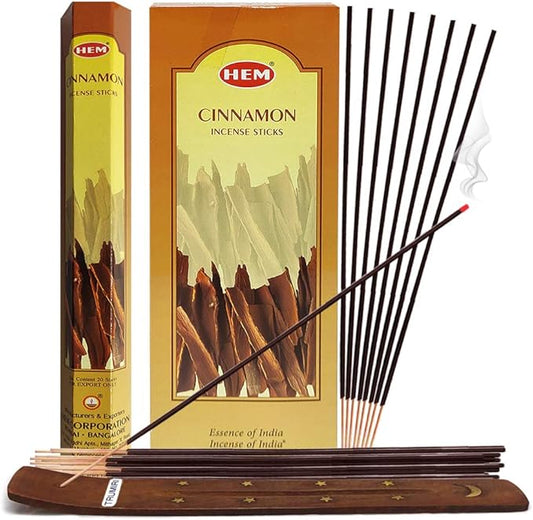 Cinnamon Incense Sticks and Incense Stick Holder Bundle Insence Insense Hem Incense Sticks