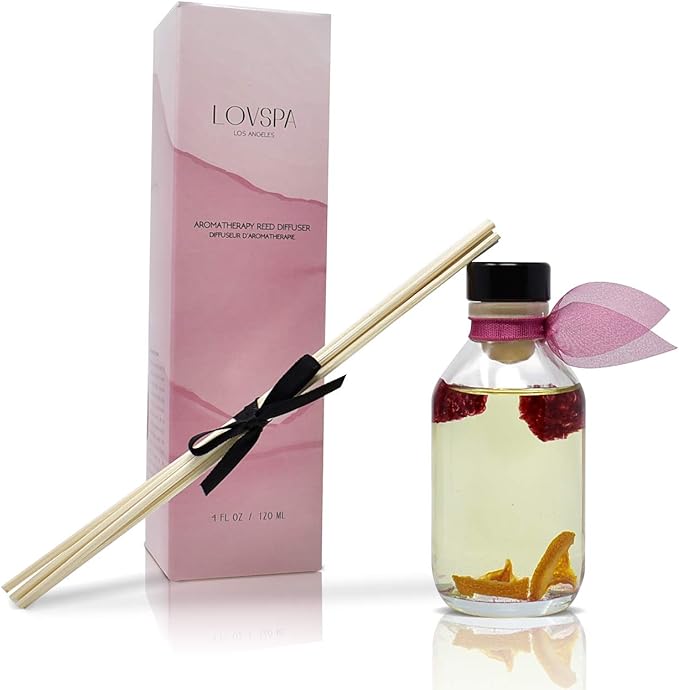 LOVSPA Hawaiian Breeze Reed Diffuser Set - Passionfruit, Lime, Raspberry & Orange Scent Diffuser - Reed Diffusers for Home with Long Lasting Fragrance - Non-Toxic Oil Reed Diffuser - Made in The USA
