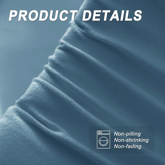 WdFour Bed Wedge Pillow, Close Off Headboard, Wall and Mattress Gap. Incline, Slanted Sweat-Proof Pillow for Neck and Back Pain Relief Anti-snoring for Comfortable Sleeping.(Smoky Blue,54Wx10Dx6H)