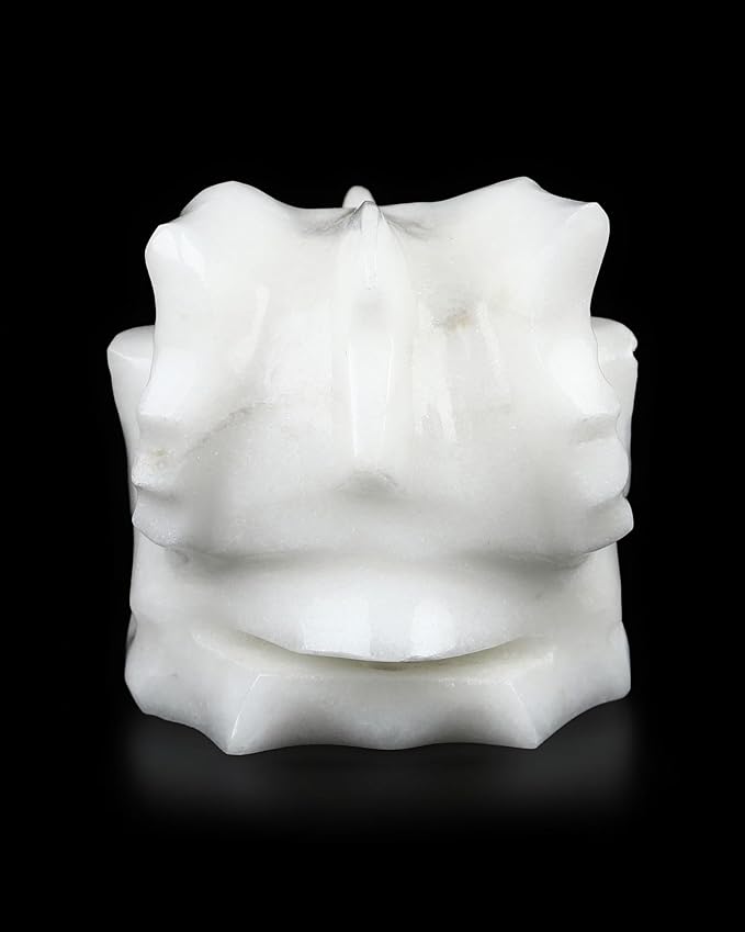 Skullis 2.0" White Jade Hand Carved Crystal Dragon Skull Sculpture, Crystal Healing.1513