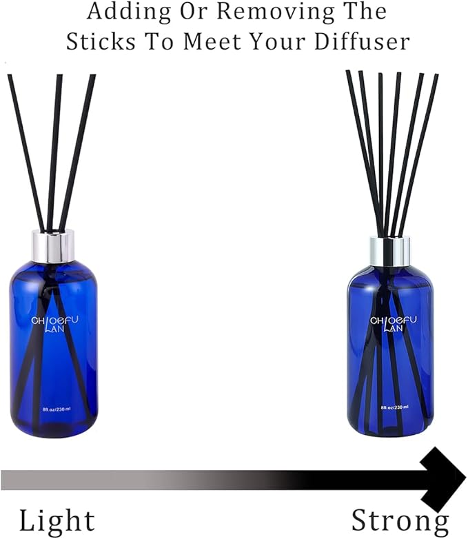 Chloefu Lan Citrus & Lemon Reéd Diffuser,8.1 oz Natural Essential Scented Oil with Diffuser Sticks, Orange Bathroom Decor, Office Air Freshener, Home Scent Diffuser