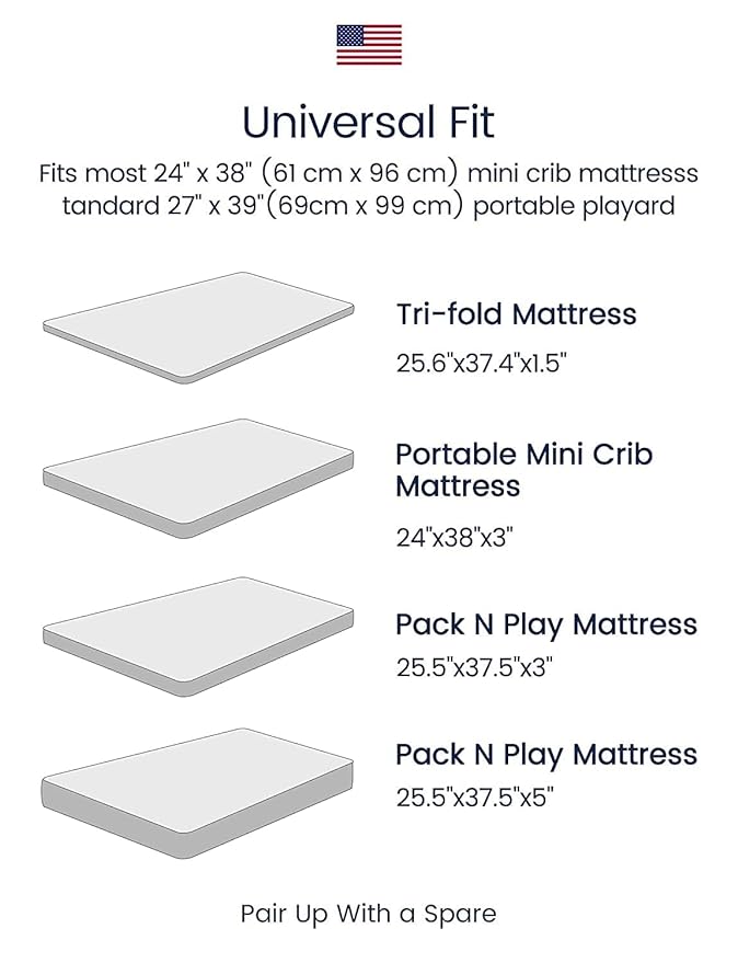 TotAha Jungle Animal Mini Crib Sheet, Premium Stretch Fitted Portable Mini Cribs Playards Sheets, Ultra Soft Breathable Jersey Knit Pack N Play Sheet 24x38x5, 2 Pack