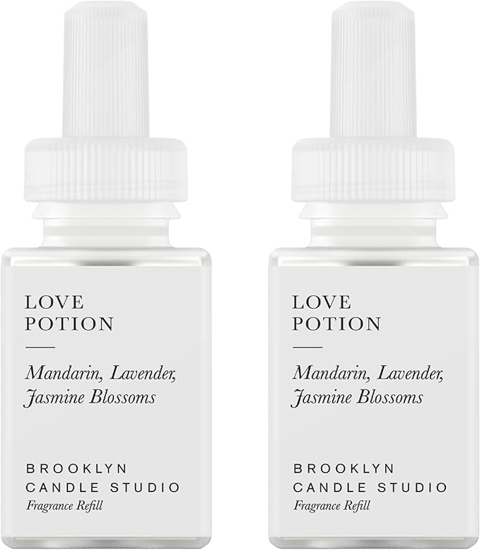Pura & Brooklyn Candle Studio Home Scent Refill - Smart Home Air Diffuser - Up to 120-Hours of Luxury Fragrance per Vial - Clean & Safe Diffuser Fragrance - 2 Pack, Love Potion