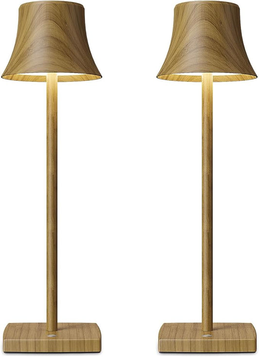SAKRINGT 2 Pack LED Cordless Table Lamps Rechargeable,5000mAh Battery Operated Table Light,3 Color Stepless Dimming,Portable Small Table Lamp for Patio Restaurant Outdoor