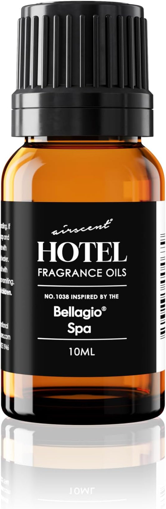 AirScent Hotel Diffuser Oil Inspired by The Bellagio Spa Scent - Premium Fragrance Oil No. 1038 for Ultrasonic and Waterless Diffusers and Crafting - 10 mL, 0.34 fl oz Glass Bottle with Dropper
