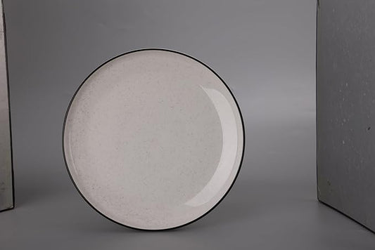Ceramic Dessert Plates Set of 6, 10 Inch Stoneware Dinner Plates for Kitchen,Microwave,Dishwasher and Oven Safe, White Dishes Set for Pasta,Salad and Steak