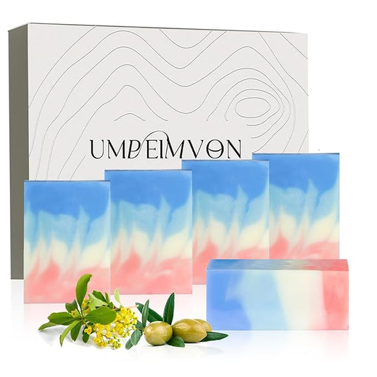 5 Pack Marseille Soap Natural Handmade Soap Bar Cold Process, Unscented Olive Oil Soap Ideal for Face, Body and Shave, Infused 72% Olive and 18% Coconut Oil, Moisturize and Soften Skin, 3.53 oz