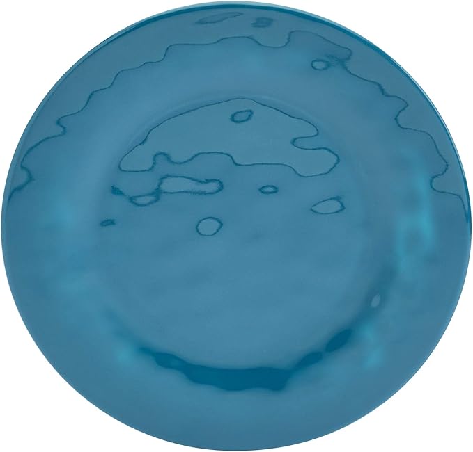 Tabletops Gallery Indoor/Outdoor Melamine Dinnerware Collection- Chip Break Resistant Plates Bowls Dishwasher Safe, 12 Piece Dinnerware in Ocean Blue (Dark Blue)
