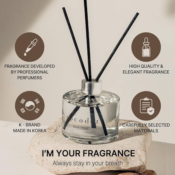 COCODOR Signature Reed Diffuser Set/Lemon Eucalyptus / 6.7oz /1 Pack/Home Fragrance Diffuser, Oil Scent Diffuser for Bathroom Shelf Decor