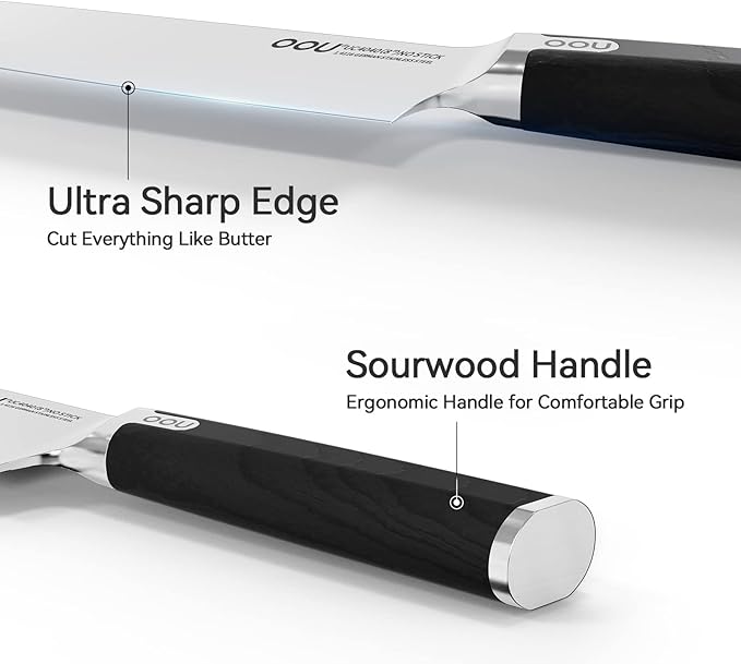 Professional Chef Knife 8 Inch Kitchen Knife, German High Carbon Stainless Steel Super Sharp Chef's Knife With Ergonomic Solid Wood Handle, Useful Kitchen Gadgets