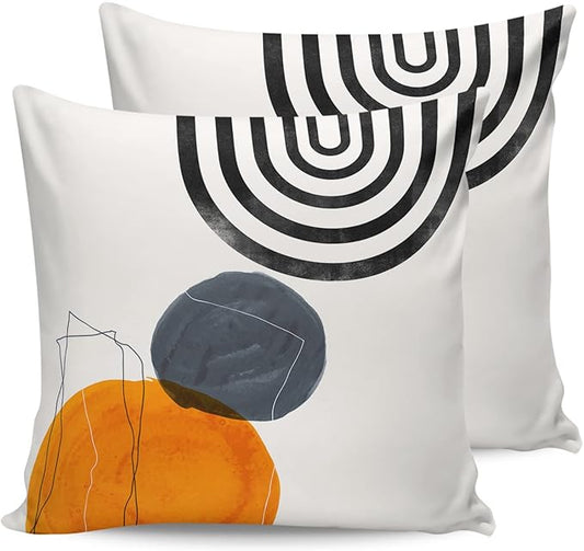 Outdoor Waterproof Throw Pillow Covers Set of 2 Boho Decorative Outdoor Pillows Cushion Case 20x20 Inch Bohemian Patio Pillows for Couch Sofa Bed Garden Office Home Decor Modern Art Geometric