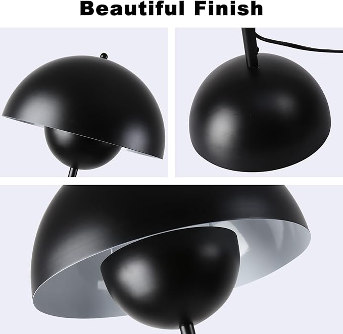 COSYLUX Modern Floor Lamp for Living Room, Industrial Tall Standing Lamp for Bedroom, Metal Shade Reflecting Light Reading Floor Lamp for Office, Nursery Room, Corner(Black)