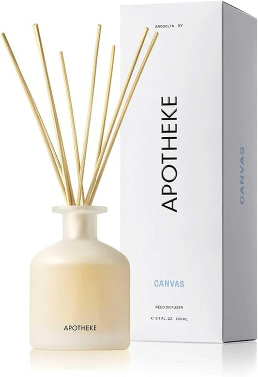 Apotheke Luxury Scented Oil Reed Diffuser for Home (Canvas) - Home Fragrance Diffuser Set with Sticks