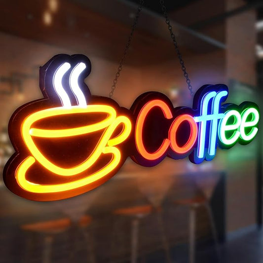 Coffee Neon Signs,Led Coffee Sign Dimmable USB Powered Coffee Signs For Coffee Bar,Coffee Stantion,Coffee Shop,Home Bar Wall Decor