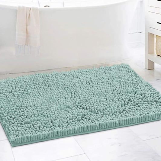 H.VERSAILTEX Bathroom Rugs Bath Mats Non Slip Luxury Chenille Bathroom Rug Mat 24x36 Extra Soft and Absorbent Shaggy Rugs Washable Dry Fast Plush Area Carpet Mats, Tub - Aqua