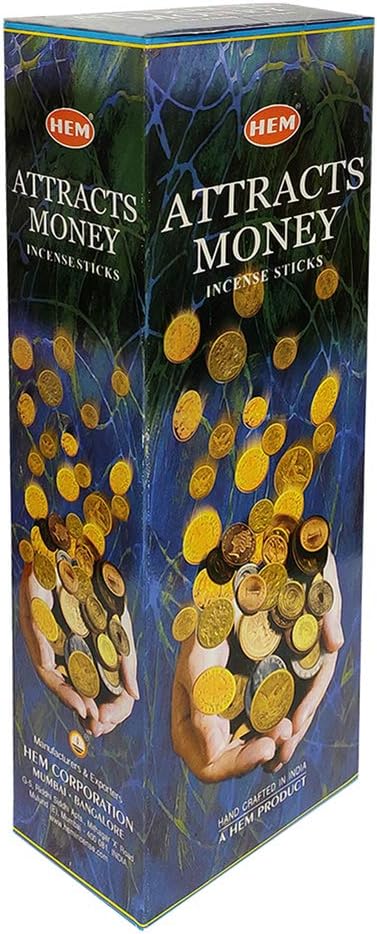Attracts Money Incense Sticks and Incense Stick Holder Bundle Insence Insense Hem Incense Sticks